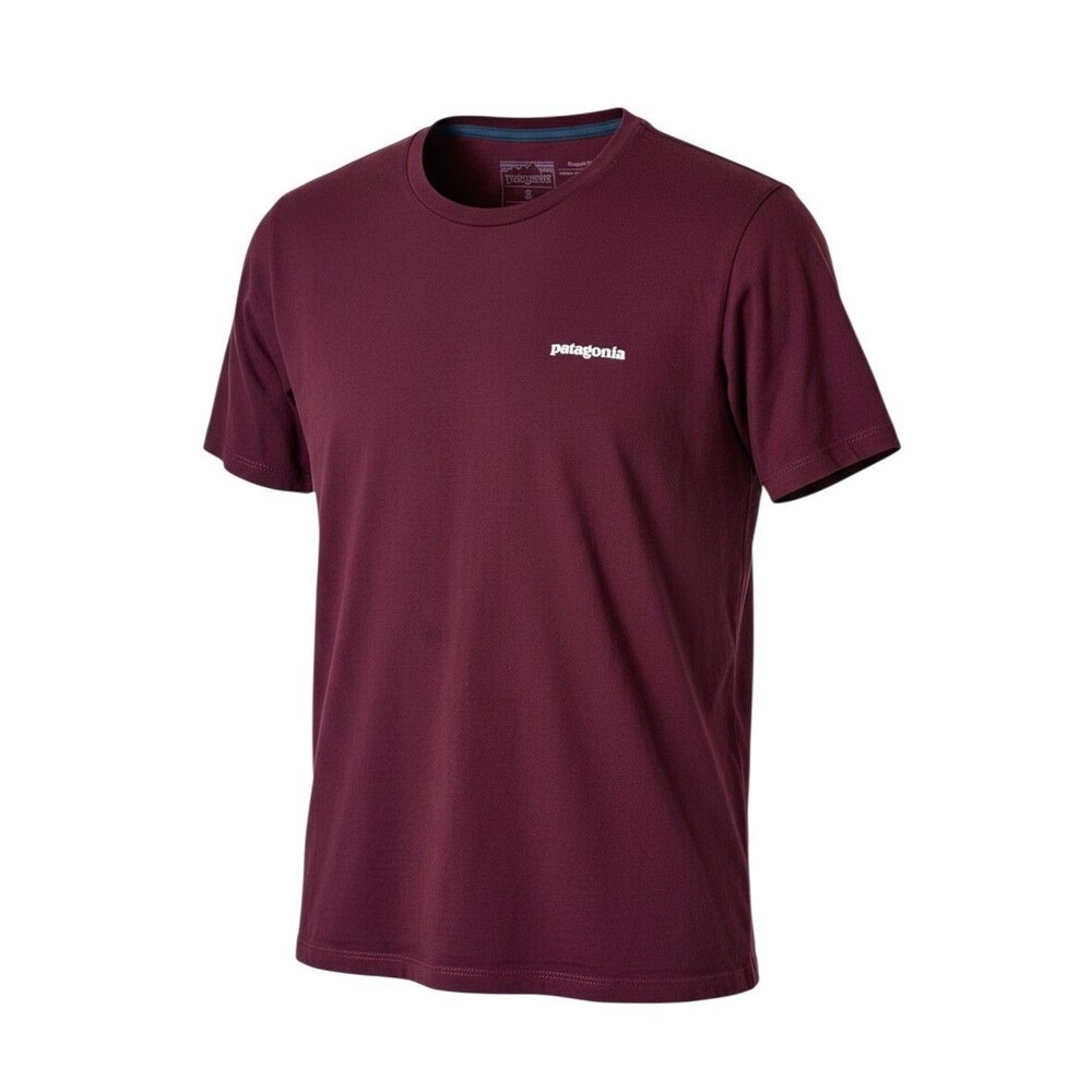 Patagonia T-Shirt Burgendy Unisex Sz Small Back Logo
